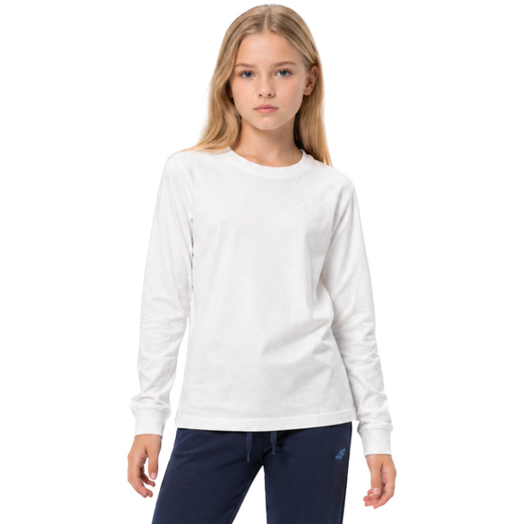 Koszulka dla dziewczynki Longsleeve 4F F460 biała 4FJWMM00TLONF460 10S