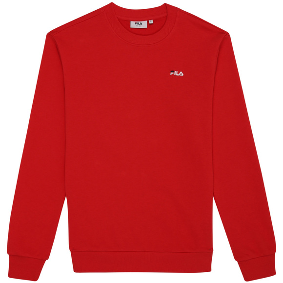 Bluza męska Fila Leverano Regular Crew Sweat czerwona FAM0876 30002