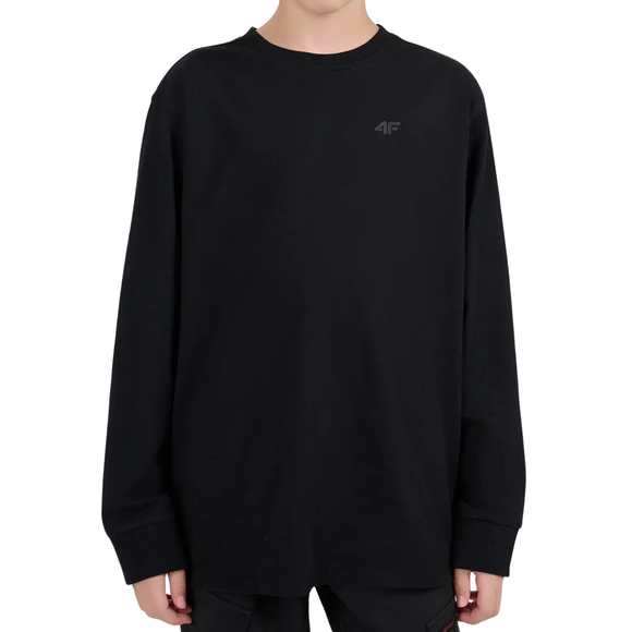 Koszulka dla chłopca 4F longsleeve M655 głęboka czerń 4FJWMM00TLONM655 20S