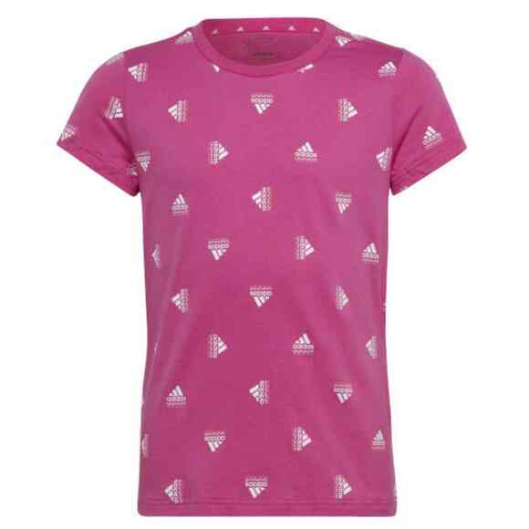 Koszulka dla dzieci adidas Brand Love Print Cotton Tee różowa IB8920