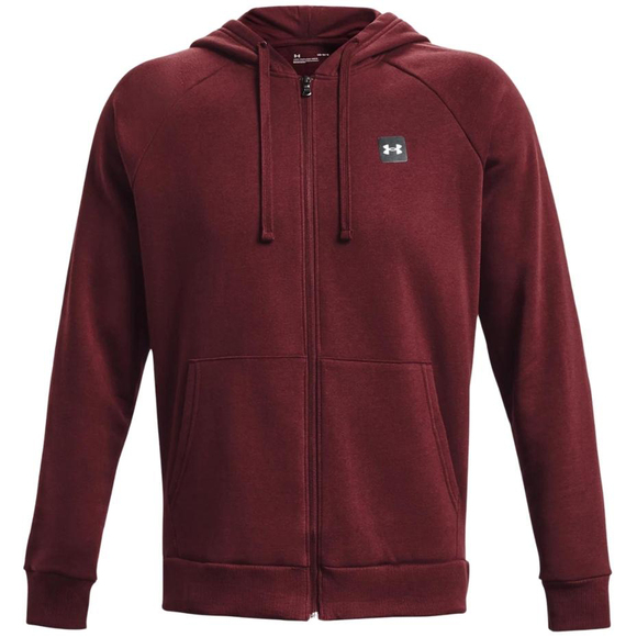 Bluza męska Under Armour Rival Fleece FZ Hoodie bordowa 1357111 690