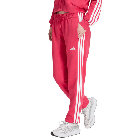 Spodnie damskie adidas Essentials 3-Stripes French Terry Cuffed różowe KF8339