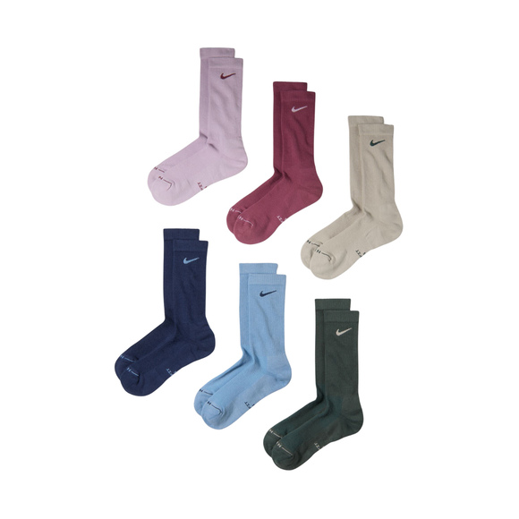 Skarpety Nike Everyday Elevated 6 par różowe, niebieskie, zielone, beżowe HQ8021 916