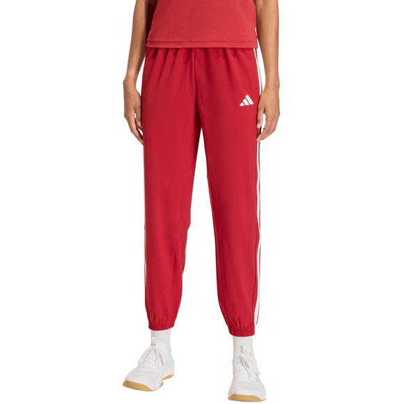 Spodnie damskie adidas Train Essentials 3-Stripes Woven czerwone KF8554