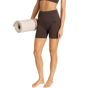 Spodenki damskie adidas Workout Essentials Knit 4 Inch Leggings brązowe KE5841