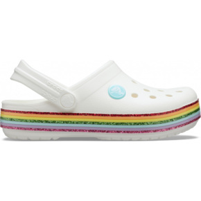  Crocs Crocband Rainbow Glitter Clg K białe 206151 100