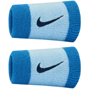 Frotki na rękę szerokie Nike Swoosh Doublewide 2szt niebieskie N0001586425OS