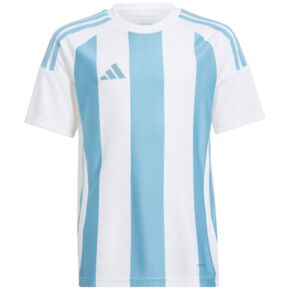 Koszulka dla dzieci adidas Striped 24 Jersey biało-błękitna IW2137