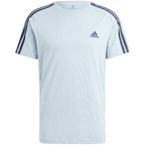 Koszulka męska adidas Essentials Single Jersey 3-Stripes Tee błękitna IS1332