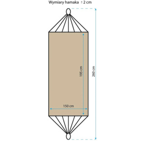 Hamak 2-osobowy Classic 200x150cm Royokamp brązowy 1021072