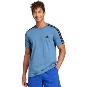 Koszulka męska adidas Essentials Single Jersey 3-Stripes Tee niebieska IS1338