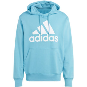 Bluza męska adidas Essentials French Terry Big Logo Hoodie błękitna IC9367