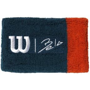 Frotka na rękę Wilson Bela Extra Wide Wristband II OSFA 2 szt. zielono-pomarańczowa WRA813301