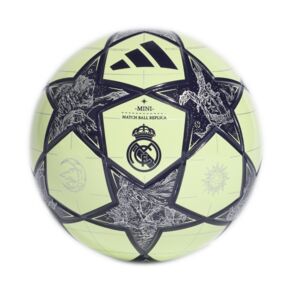 Piłka nożna adidas UCL Mini Real Madrid żółto-szaro-czarna JN7306