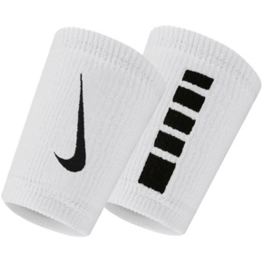 Frotki na nadgarstek Nike Elite Doublewide Wristbans 2 szt. biało-czarne N1006700101OS