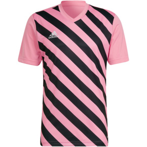 Koszulka męska adidas Entrada 22 Graphic Jersey różowo-czarna HC2633