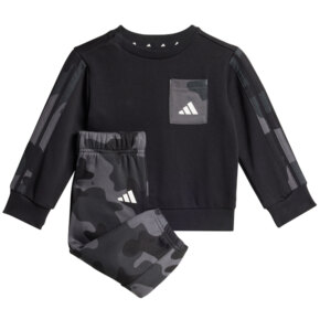Dres dla dzieci adidas Infinity Camo FL Set czarno-biały JW2456