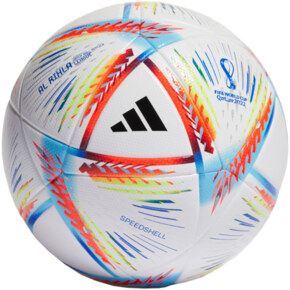 Piłka nożna adidas Al Rihla League biało-niebiesko-pomarańczowa H57791