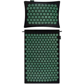 Mata do akupresury i masażu z poduszką Spokey Akumat czarno-zielona 944215