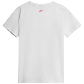 Koszulka dla dziewczynki 4F biała HJZ21 JTSD002A 10S
