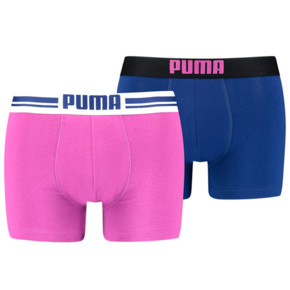 Bokserki męskie Puma Placed Logo Boxer 2P różowe, niebieskie 906519 11