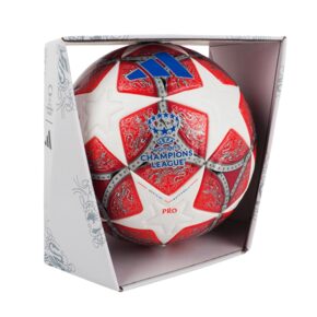 Piłka nożna adidas UCL Womens 25/26 Final Pro czerwono-biała JW1325