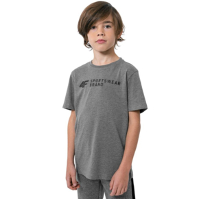 Koszulka dla chłopca 4F średni szary melanż HJZ22 JTSM003 24M