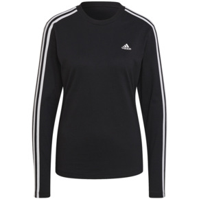 Koszulka damska adidas Essentials 3-Stripes Long Sleeve czarno-biała HF7261