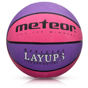 Piłka koszykowa Meteor LayUp 3 różowo-fioletowo 07081 