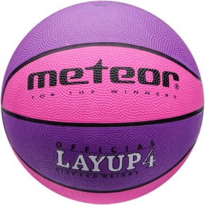 Piłka koszykowa Meteor Layup 4 różowa 07029