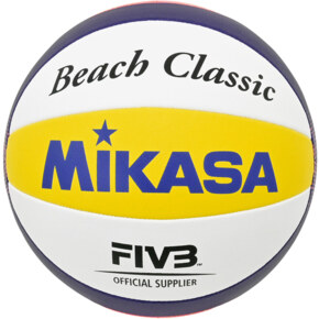 Piłka siatkowa plażowa Mikasa Beach Classic biało-żółto-niebieska BV551C-WYBR