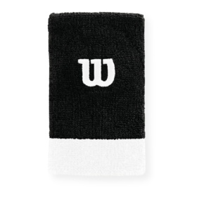 Frotka na rękę Wilson Extra Wide Wristband OSFA 2 szt. czarno-białe WRA733519