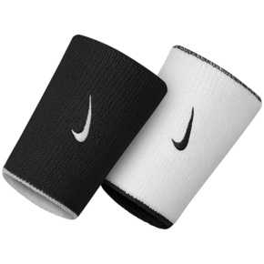 Frotki na nadgarstek Nike Dri-Fit Doublewide Wristbans 2 szt. czarno-białe NNNB0101OS