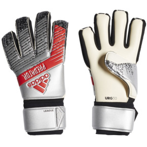 Rękawice bramkarskie adidas Predator League srebrno czerwone DY2604