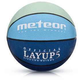 Piłka koszykowa Meteor LayUp 5 niebiesko-granatowo-zielona 07084