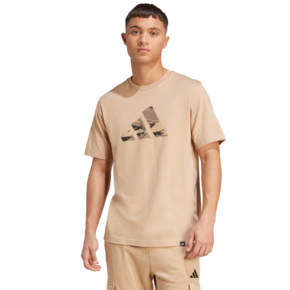 Koszulka męska adidas Camo Logo Graphic beżowa JM6382