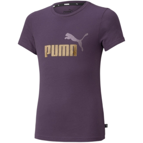 Koszulka dla dzieci Puma ESS+ Logo Tee fioletowa 587041 96