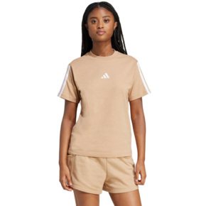 Koszulka damska adidas Essentials 3-Stripes Cotton beżowa JV7359