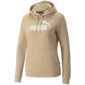 Bluza damska Puma ESS Logo Hoodie FL beżowa 586789 67