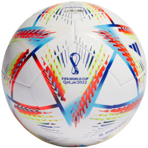 Piłka nożna adidas Al Rihla Training Ball biało-niebiesko-pomarańczowa H57798