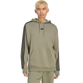 Bluza męska adidas Essentials 3-Stripes French Terry Hoodie oliwkowa KY4204