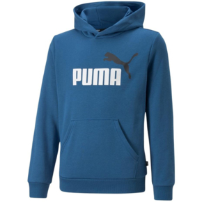 Bluza dla dzieci Puma ESS+ 2 Col Big Logo Hoodie niebieska 586987 17