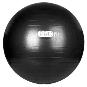 Piłka gimnastyczna Profit 65 cm czarna z pompką DK 2102