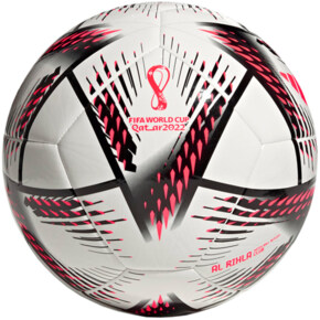 Piłka nożna adidas Al Rihla Club Ball biało-czarno-różowa H57778
