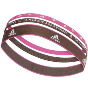 Opaski na włosy adidas Hairbands 3 szt. OSFM brązowo-różowa IC6515