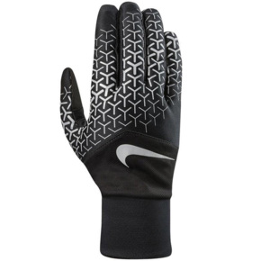 Rękawiczki męskie do biegania Nike Dri-Fit Tempo 360 czarno-srebrne NRGF4003