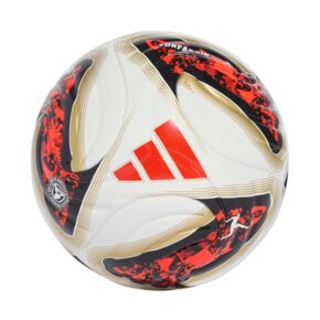 Piłka nożna adidas Bundesliga 26/27 Torfabrik Mini biało-pomarańczowo-złota KG6039
