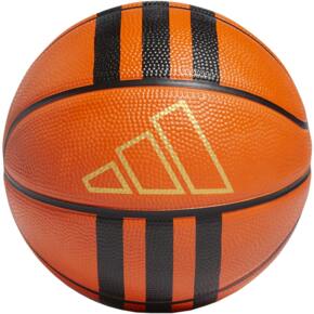 Piłka koszykowa adidas 3-Stripes Rubber Mini pomarańczowo-czarna HM4971