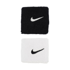 Frotki na rękę Nike Swoosh Wristbands 2 szt. biało-czarne N1012405036OS