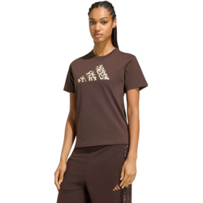 Koszulka damska adidas Animal Graphic brązowa KT2676   